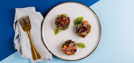 Mini budincă din cartofi piure cu spanac